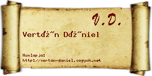 Vertán Dániel névjegykártya